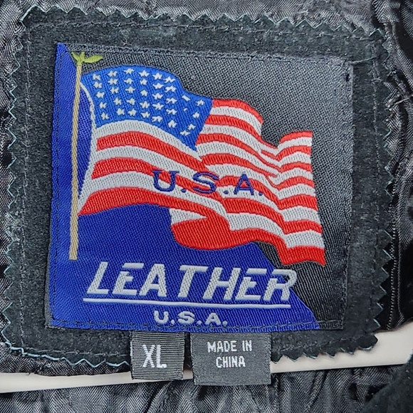 Vintage Leather Black Tan Suede Bomber Jacket Varsity Jacket Men's Size XL - Picture 5 of 6